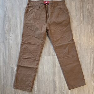 Coleman 36 x 32 Men's Brown Pants Warm Lined With Gray Flannel Warm Denim